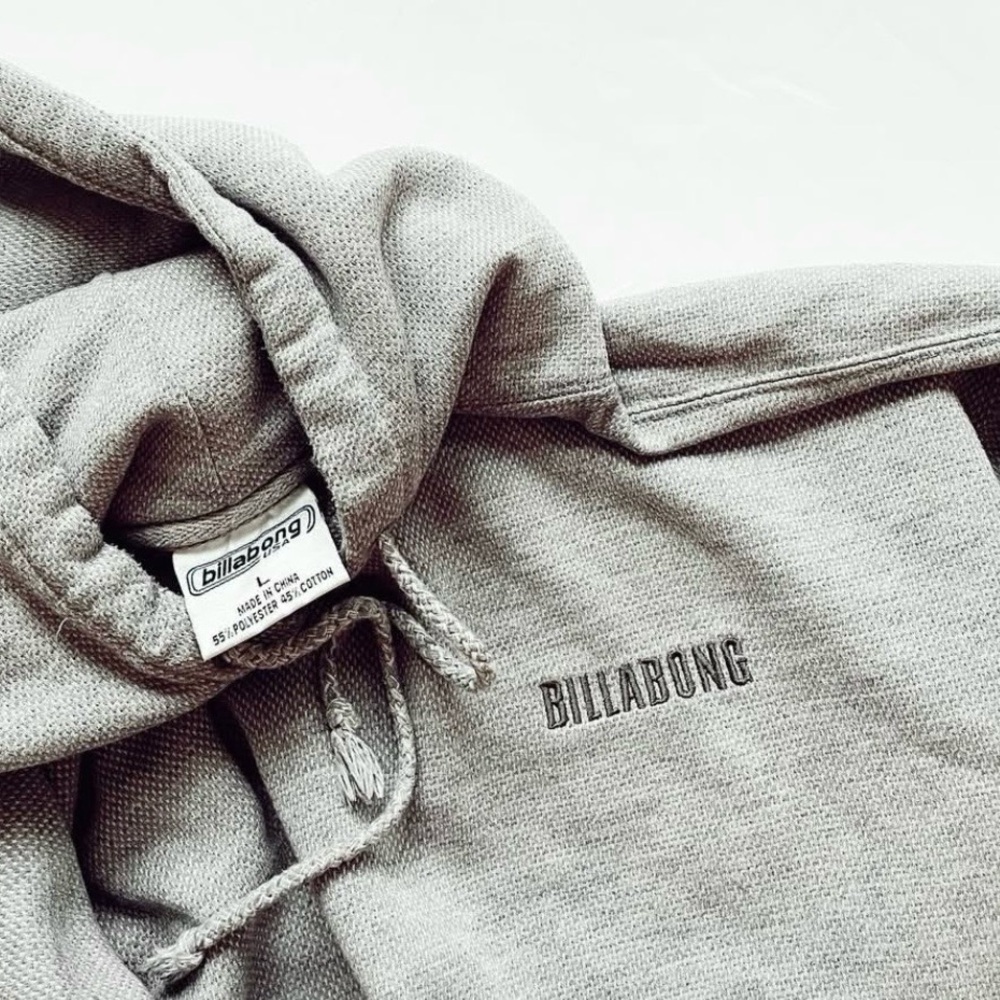 Y2K Billabong Surf Textured Grey Hoodie